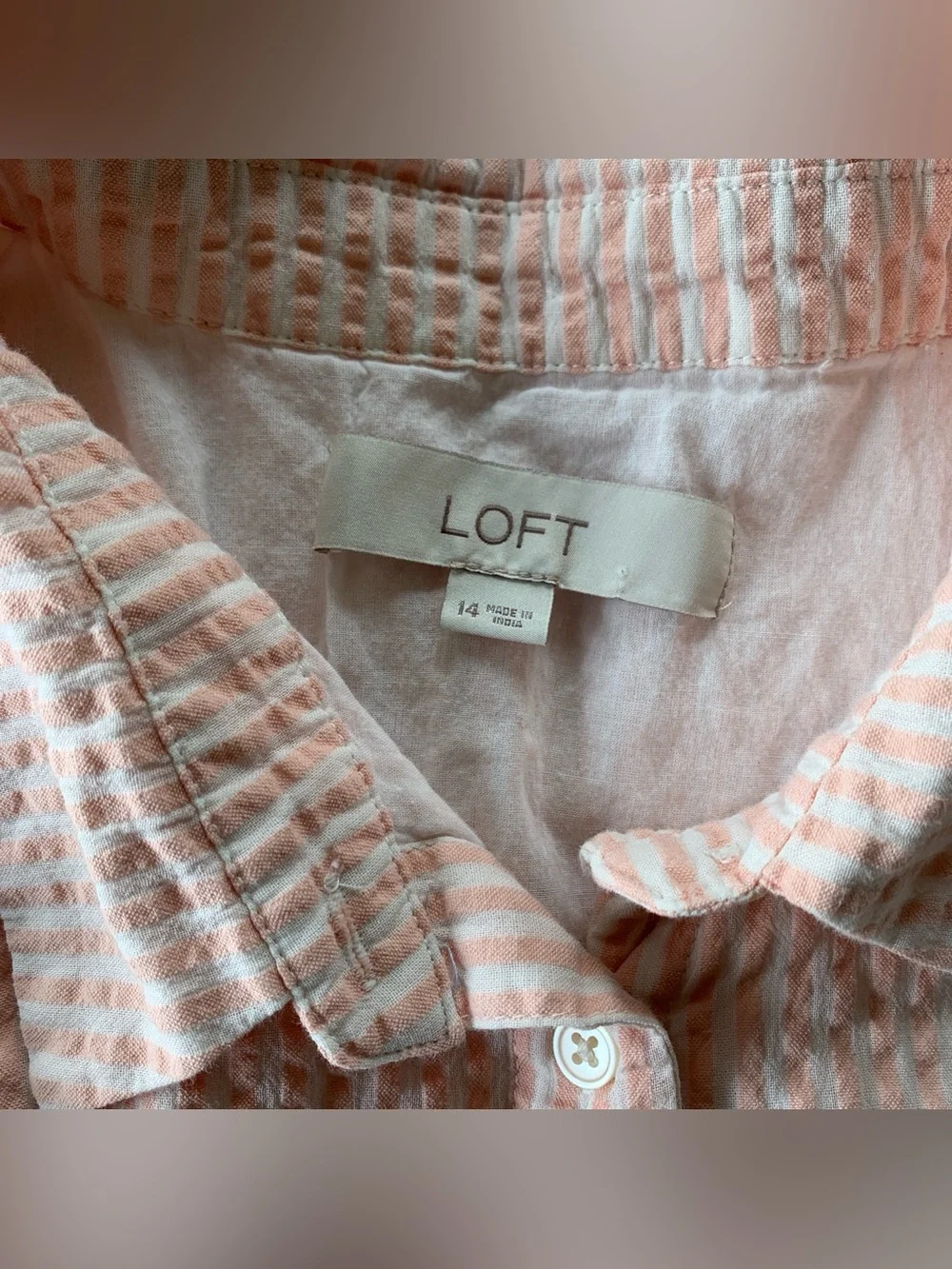 Loft Cotton Seersucker Dress - Picture 2 of 6